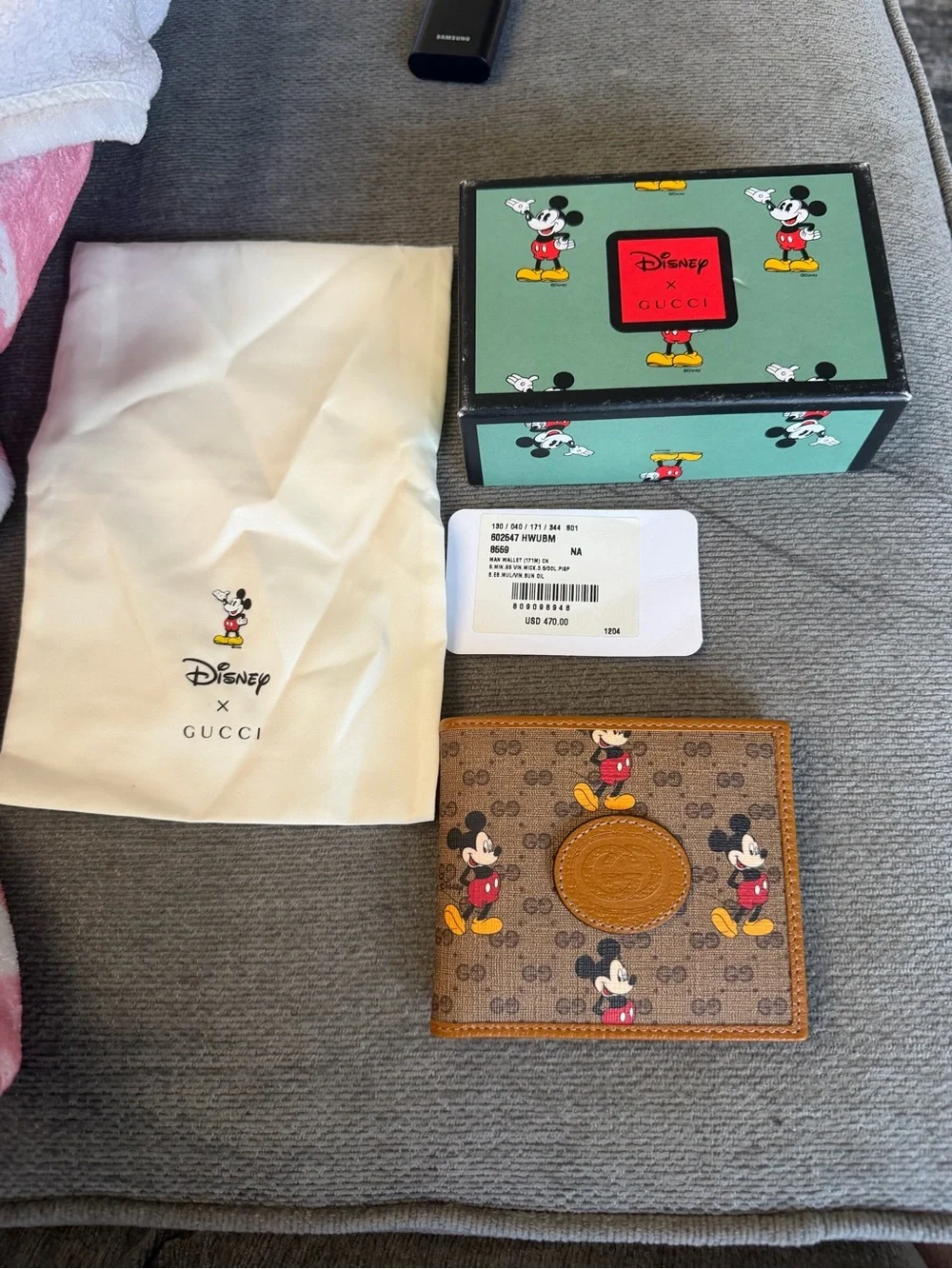 Gucci Brown/Tan Mickey GG Canvas Bifold Wallet